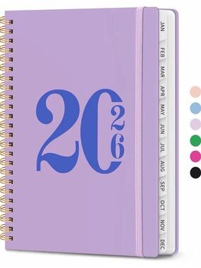 2026 Lavender Spiral Planner with Blue Cover Numbering